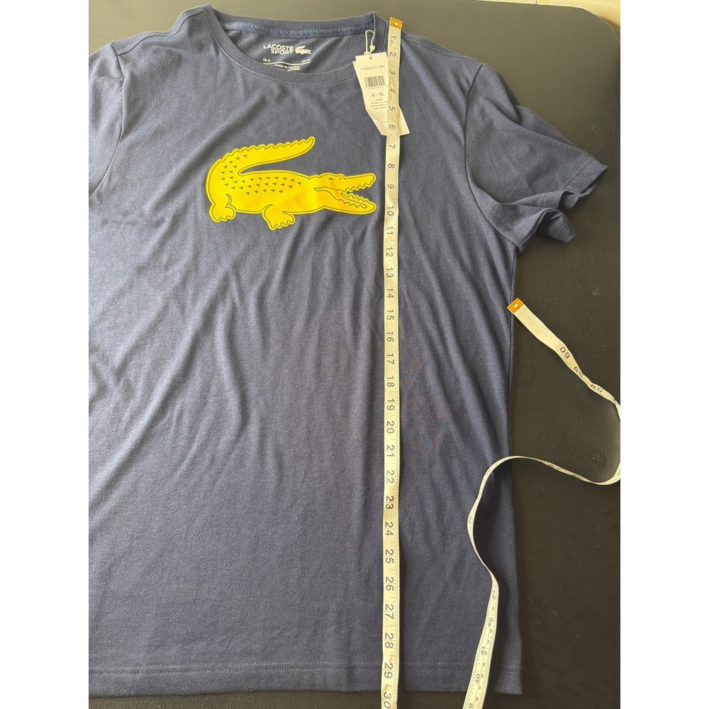 Lacoste Sport Mens XL Navy Ultra Dry Graphic T-Shirt TH2042-51 - Picture 6 of 9